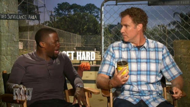Will Ferrell and Kevin Hart try vegemite on The Footy Show in 2015