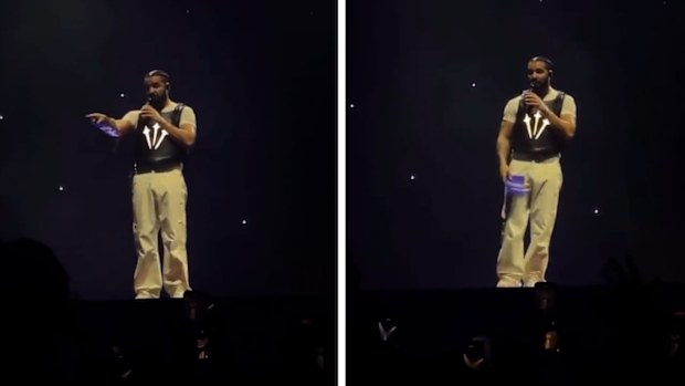 Drake catching book fan threw at him during concert