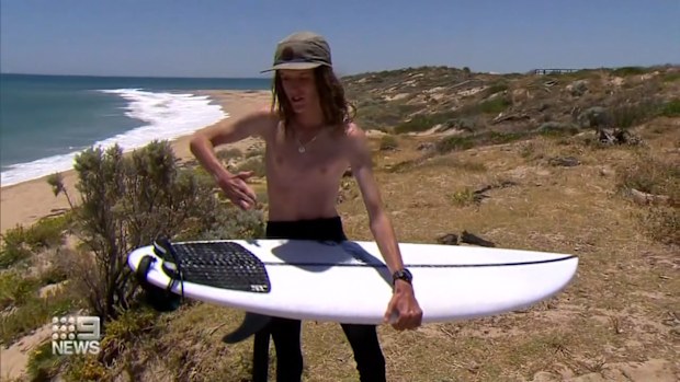 A 15-year-old boy has survived a terrifying brush with a shark after he was almost knocked off his surfboard at a Mandurah beach.