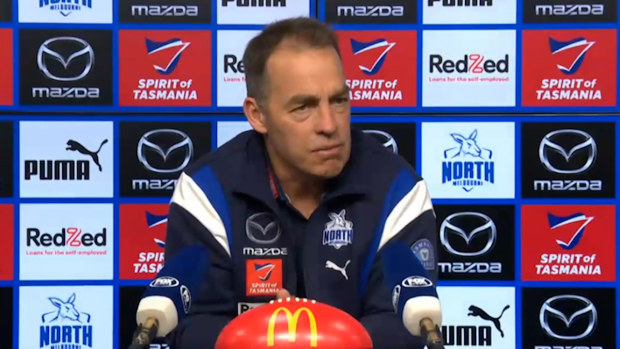 Alastair Clarkson urged the umpires to pay closer attention to "milked" contact during his press conference.