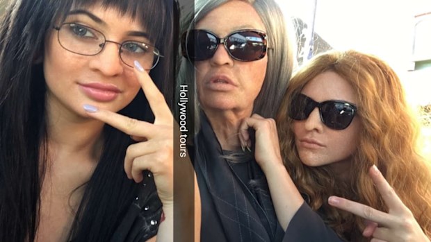 Kylie, Khloé and Kendall after their prosthetic make-under.
