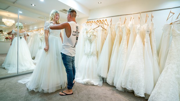 This bride has a try of the Cinderella look.