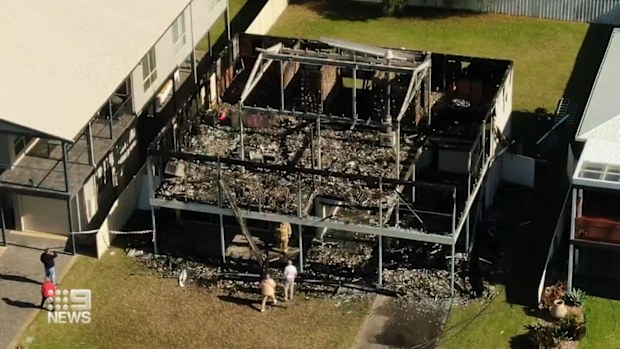 Fire crews arrived at the scene in Goolwa South in South Australia and were able to extinguish the blaze, but could not salvage the holiday home. 