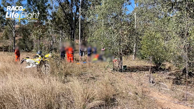 Rescue man and dogs North Burnett region