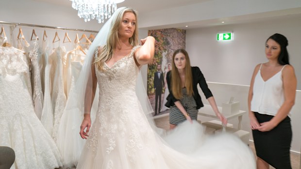 The dress, the train and the veil, the whole package.