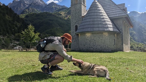 The author, Brandon Livesay, hiking in Theth.