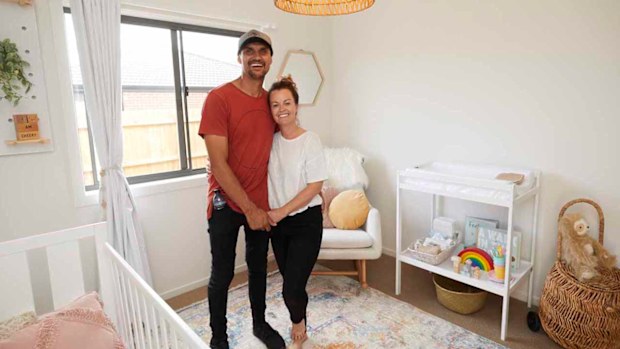 Deb and Andy on The Block 2019 in their winning challenge room.