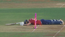 England's chances went down with him.