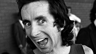 Bon Scott in November 1976, following AC/DC's return from an overseas tour. 
