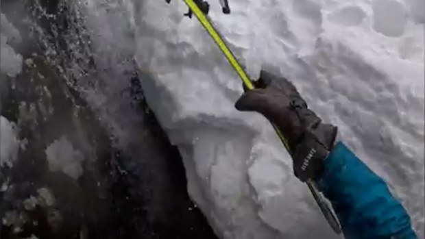 New Zealand man Sean Toms had a frightening run down a backcountry ski area, when he plummeted into an underground waterfall.