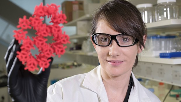 CSIRO researcher shows off breakthrough research material.