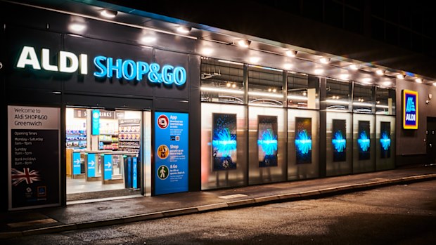 Aldi UK's Shop & Go store in Greenwich, London