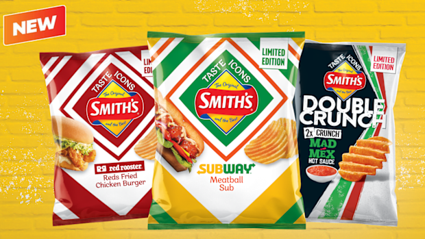 Smiths has partnered with Subway, Red Rooster and Mad Mex to release a limited edition crisp line.