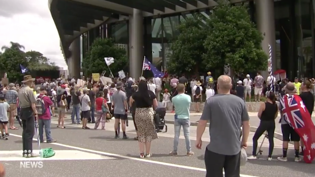 Brisbane anti-vaxxers protest restrictions