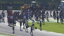 Fans on the circuit at the Brazilian GP.