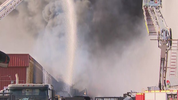 Firefighters warn the fire could continue to burn for days as they continue to fight it this morning.