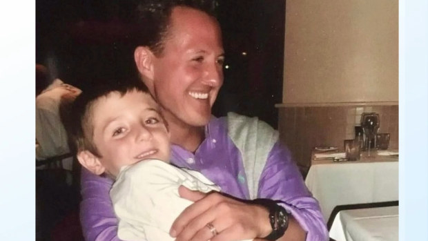 Michael Schumacher en een jonge Jack Duhan.