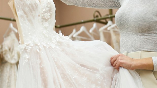 Wedding dress shopping bride