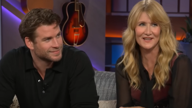 Liam Hemsworth, Kelly Clarkson and Laura Dern The Kelly Clarkson Show