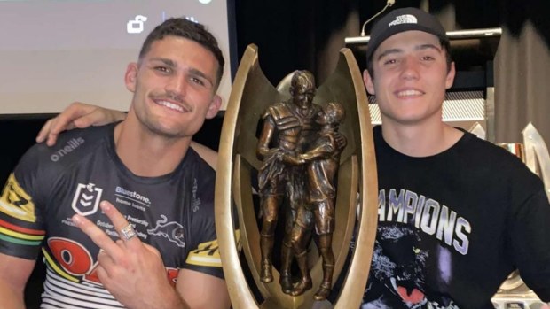 Nathan Cleary with teenage brother Jett.