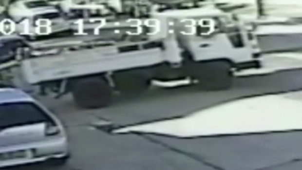 CCTV captured the white truck nearby. (Supplied)