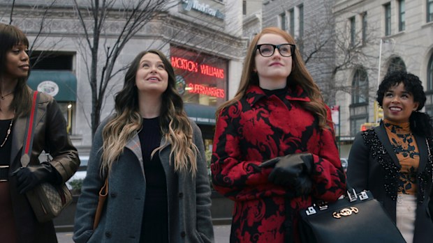 Laverne Cox, Julia Garner, Katie Lowes and Alexis Floyd in Inventing Anna.