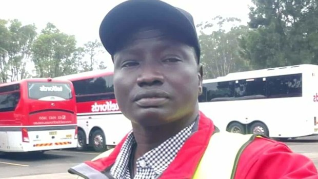 Father of seven Lual Awan, 49, was driving to work yesterday when a car slammed into his vehicle on the Great Western Highway in St Mary's at 4am.