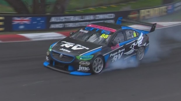 Cooper Murray had locked both front tyres in the lead up to his heavy crash at the end of the Dunlop Series race.
