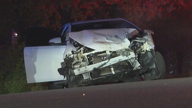 The collision was captured on camera from multiple angles as a ute shot down Fourteenth Avenue in Austral.