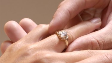 Image result for putting engagement ring
