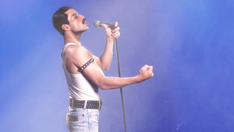 Rami Malek as the rock icon Freddie Mercury.
