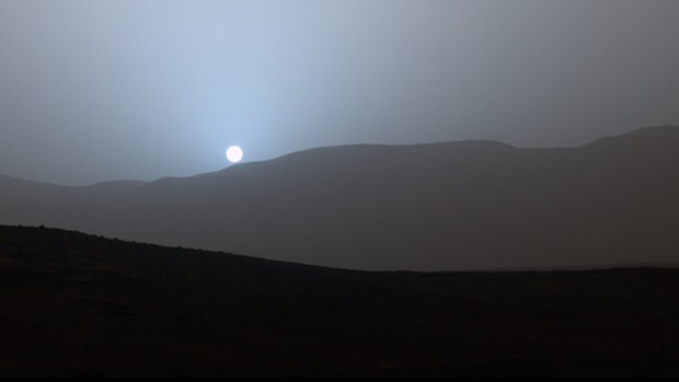 NASA's Curiosity rover took the blue-tinged image from its current location in Mars' Gale Crater. (NASA)