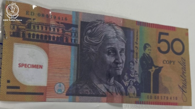 A telltale sign of fake cash is if words such as "prop" or "specimen" mark the note.