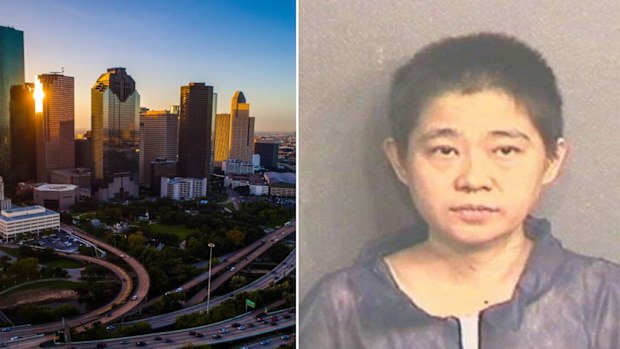 Lihui Liu has been charged with murder over the gruesome discovery of her son's body in Houston, left.