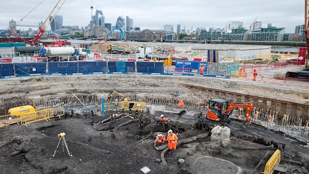 This is the construction site where the skeleton was found.