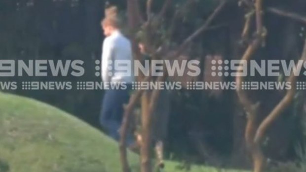 Just a few hours before her pregnancy was announced, Meghan and Harry were spotted in the garden of Admiralty house in Kirribili, Sydney where they're staying.