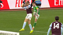 Lucas Digne clearly handles the ball inside the box, but the referee awards a free-kick instead of a penalty.