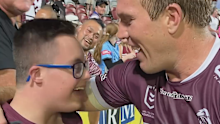 Levi lives with Down syndrome, and thanks to the work of the Whatability Foundation he has forged a beautiful friendship with NRL Stars Jake, Tom and Ben Trbojevic.