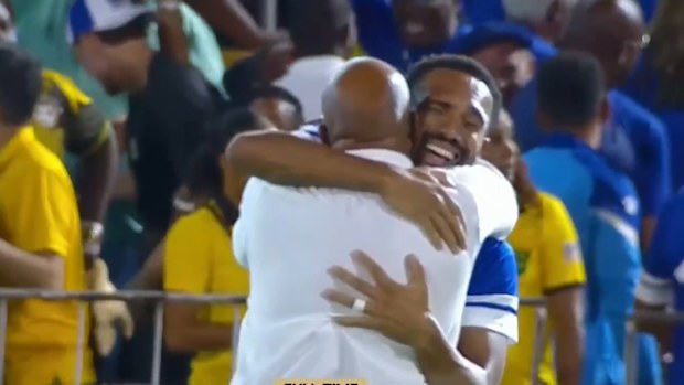 Curacao players celebrate after securing a spot in the World Cup draw.