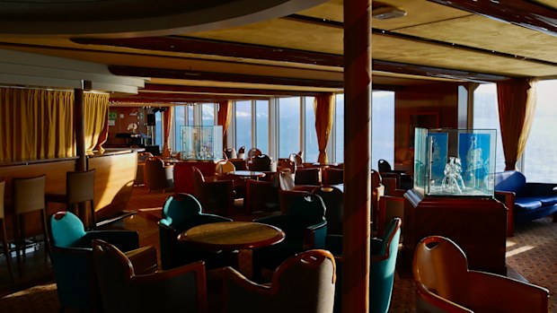 Interior dining space of a cruise ship