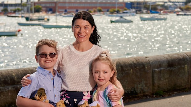 Michelle pictured with her children Mason and Monique on their Legacy Bears Picnic.