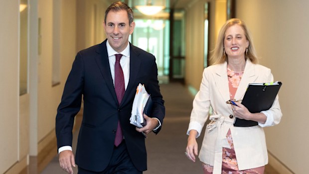 Treasurer Jim Chalmers and Finance Minister Katy Gallagher