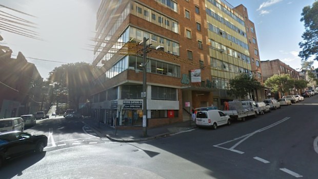 Pledger said he tailed Bird onto this street corner on Kippax Street, Surry Hills, when he saw the attack occur. Picture: Google.