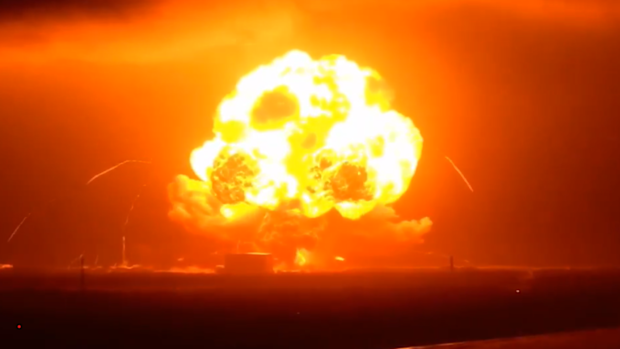 Footage by NSF captures the moment a Blue Origin's New Glenn rocket exploded on launch pad in Cape Canaveral, Florida.