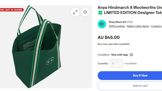 woolworths designer bag Anya Hindmarch for sale on ebay