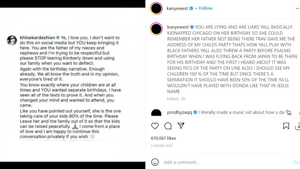 Khloé Kardashian begs Kanye West to 'stop tearing down' sister Kim Kardashian.