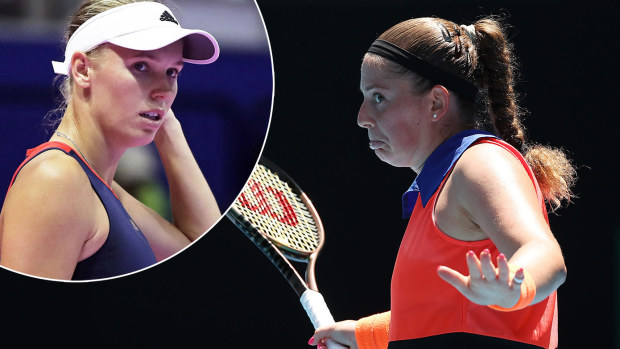 Former champion Caroline Wozniacki took a shot at Jelena Ostapenko during the Australian Open.