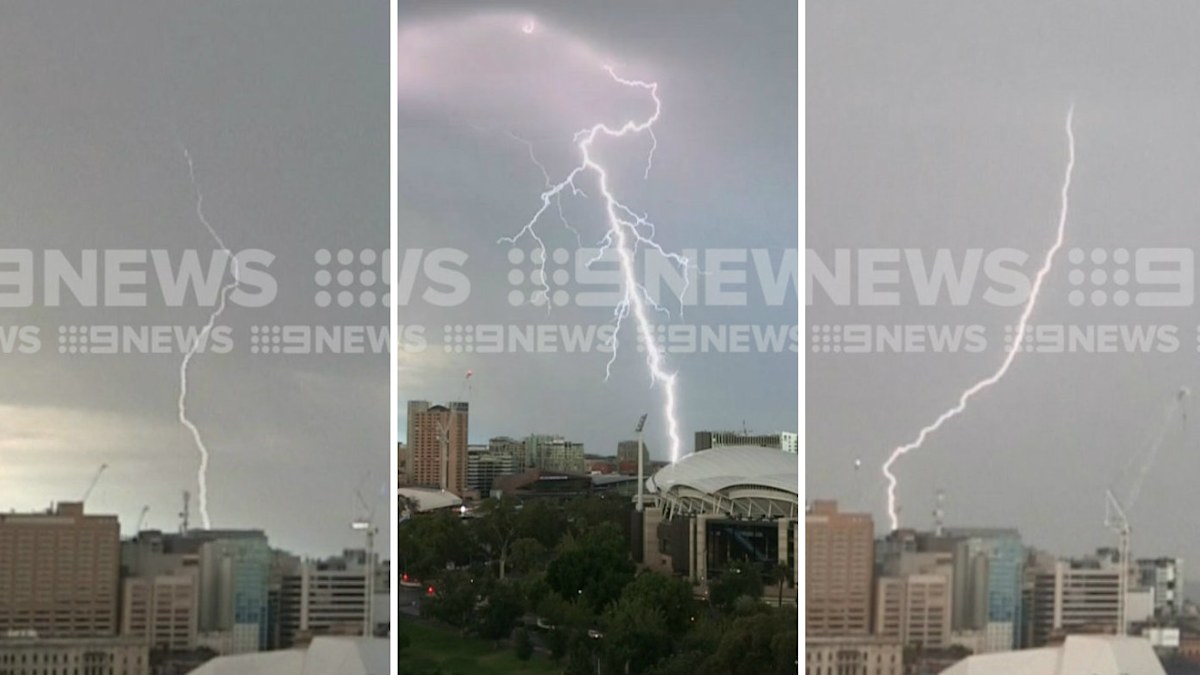 Storm, 63,000 lightning strikes in Adelaide, South Australia | Nine.com.au