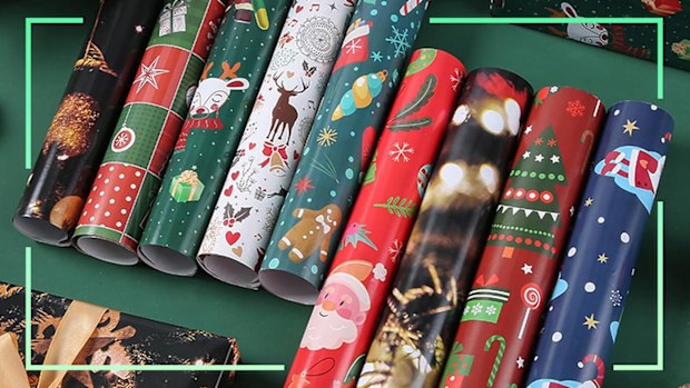 9PR: DELURA Christmas Wrapping Paper, 74cm x 50cm, 15-Pack