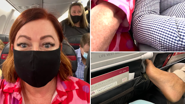 Shelly Horton on 'dreaded' aeroplane experience, 'I had to make myself smaller. Split pic.